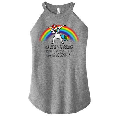 Unicorns are Born in August Birthday Women’s Perfect Tri Rocker Tank