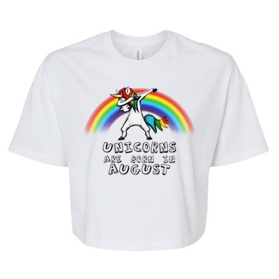 Unicorns are Born in August Birthday Bella+Canvas Jersey Crop Tee