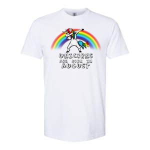 Unicorns are Born in August Birthday Softstyle CVC T-Shirt