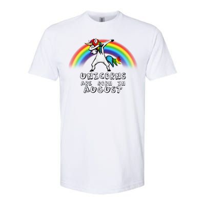 Unicorns are Born in August Birthday Softstyle CVC T-Shirt