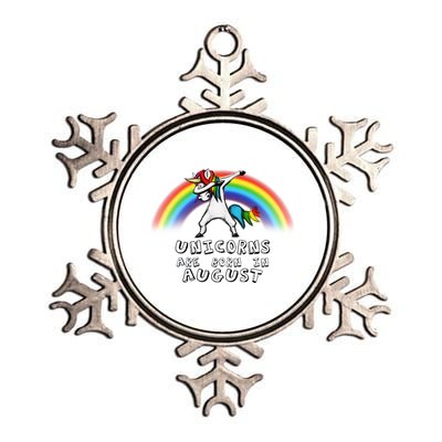 Unicorns are Born in August Birthday Metallic Star Ornament