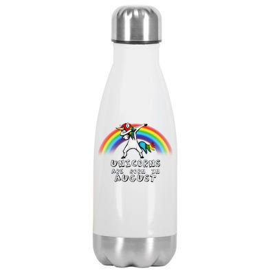 Unicorns are Born in August Birthday Stainless Steel Insulated Water Bottle