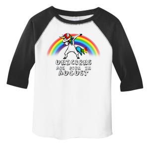 Unicorns are Born in August Birthday Toddler Fine Jersey T-Shirt