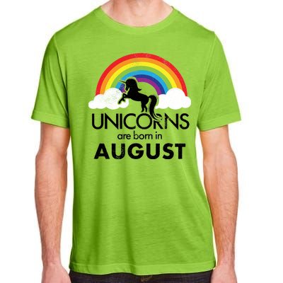 Unicorns Are Born In August Rainbow Retro Adult ChromaSoft Performance T-Shirt