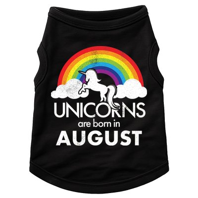 Unicorns Are Born In August Rainbow Retro Doggie Tank