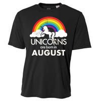 Unicorns Are Born In August Rainbow Retro Cooling Performance Crew T-Shirt