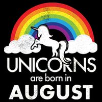 Unicorns Are Born In August Rainbow Retro Performance Shirt