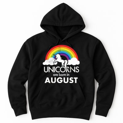 Unicorns Are Born In August Rainbow Retro Hoodie