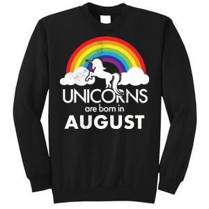 Unicorns Are Born In August Rainbow Retro Sweatshirt