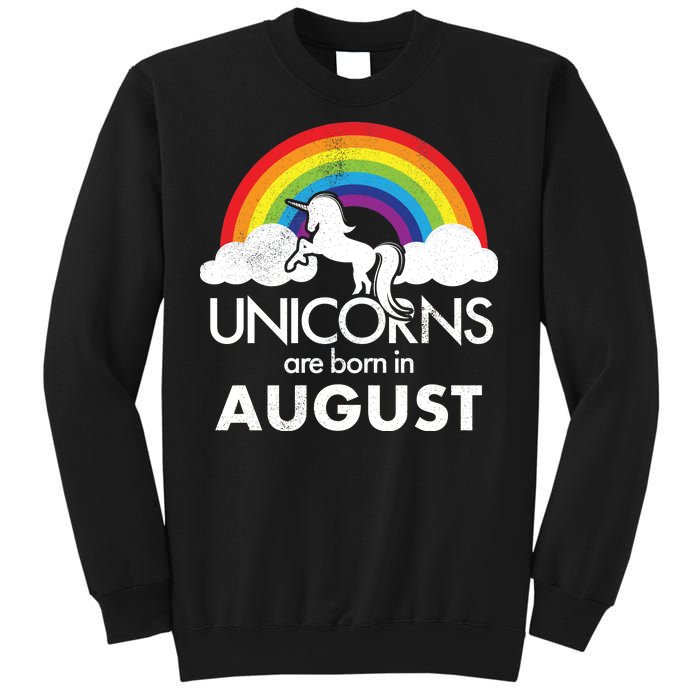 Unicorns Are Born In August Rainbow Retro Sweatshirt