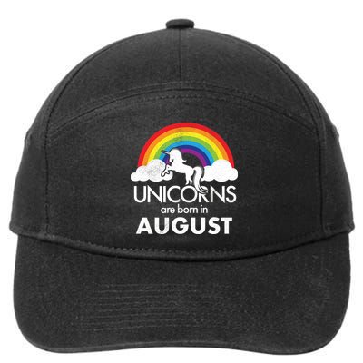 Unicorns Are Born In August Rainbow Retro 7-Panel Snapback Hat