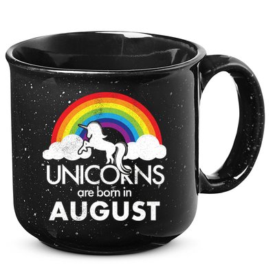 Unicorns Are Born In August Rainbow Retro 15oz Campfire Ceramic Mug