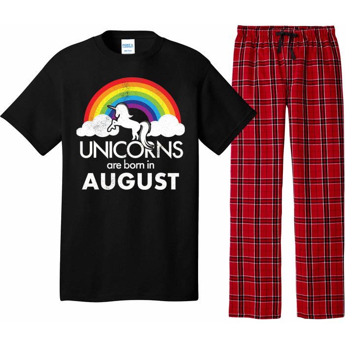 Unicorns Are Born In August Rainbow Retro Pajama Set