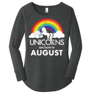 Unicorns Are Born In August Rainbow Retro Women's Perfect Tri Tunic Long Sleeve Shirt