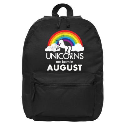 Unicorns Are Born In August Rainbow Retro 16 in Basic Backpack