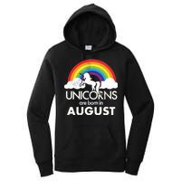 Unicorns Are Born In August Rainbow Retro Women's Pullover Hoodie