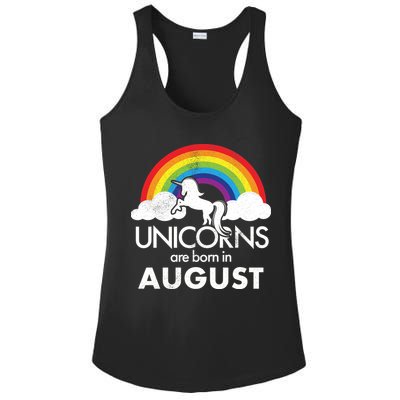 Unicorns Are Born In August Rainbow Retro Ladies PosiCharge Competitor Racerback Tank