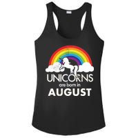 Unicorns Are Born In August Rainbow Retro Ladies PosiCharge Competitor Racerback Tank