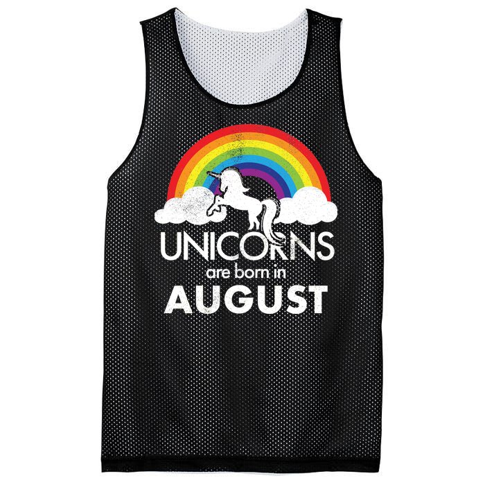 Unicorns Are Born In August Rainbow Retro Mesh Reversible Basketball Jersey Tank