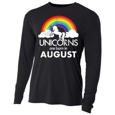 Unicorns Are Born In August Rainbow Retro Cooling Performance Long Sleeve Crew