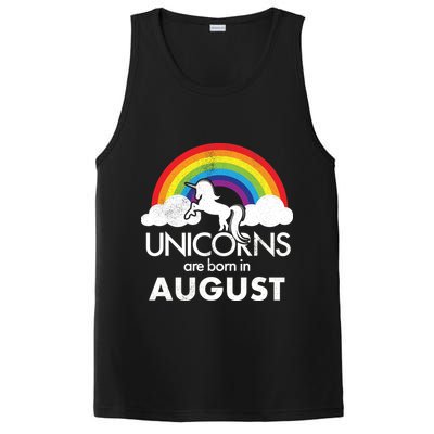 Unicorns Are Born In August Rainbow Retro PosiCharge Competitor Tank