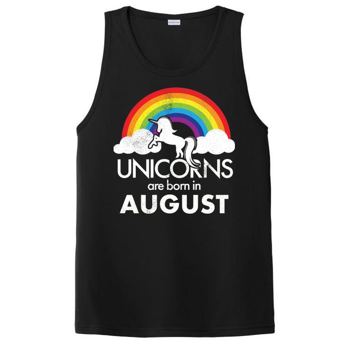 Unicorns Are Born In August Rainbow Retro PosiCharge Competitor Tank