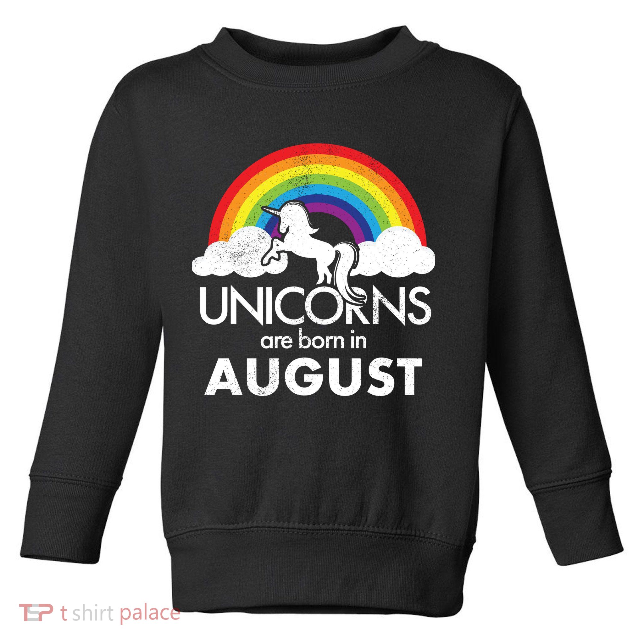 Unicorns Are Born In August Rainbow Retro Toddler Sweatshirt