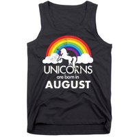 Unicorns Are Born In August Rainbow Retro Tank Top