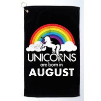 Unicorns Are Born In August Rainbow Retro Golf Towel