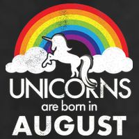 Unicorns Are Born In August Rainbow Retro Golf Towel