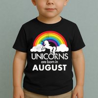 Unicorns Are Born In August Rainbow Retro Toddler T-Shirt