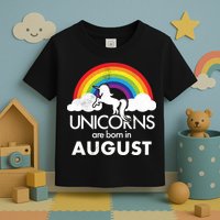 Unicorns Are Born In August Rainbow Retro Toddler T-Shirt