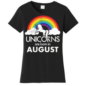 Unicorns Are Born In August Rainbow Retro Women's T-Shirt