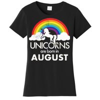 Unicorns Are Born In August Rainbow Retro Women's T-Shirt