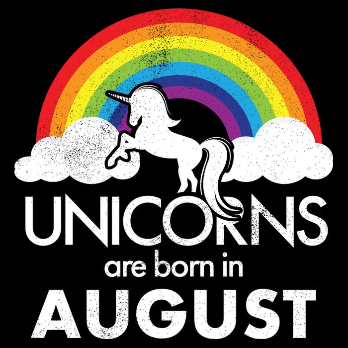 Unicorns Are Born In August Rainbow Retro Kids Sweatshirt