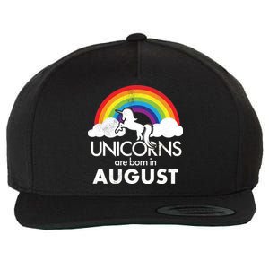 Unicorns Are Born In August Rainbow Retro Wool Snapback Cap