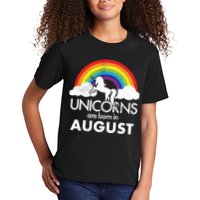Unicorns Are Born In August Rainbow Retro Kids T-Shirt