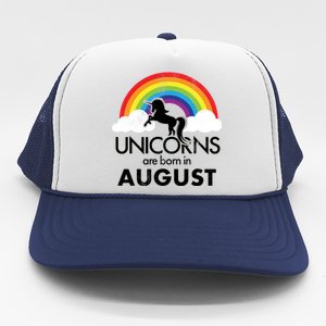 Unicorns Are Born In August Rainbow Retro Trucker Hat