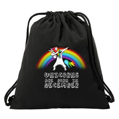 Unicorns Are Born In December Drawstring Bag