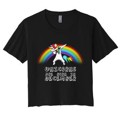 Unicorns Are Born In December Crop Top
