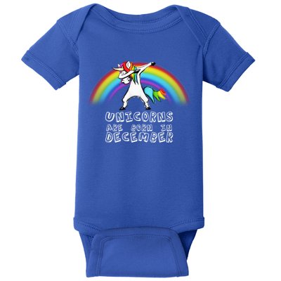 Unicorns Are Born In December Baby Bodysuit