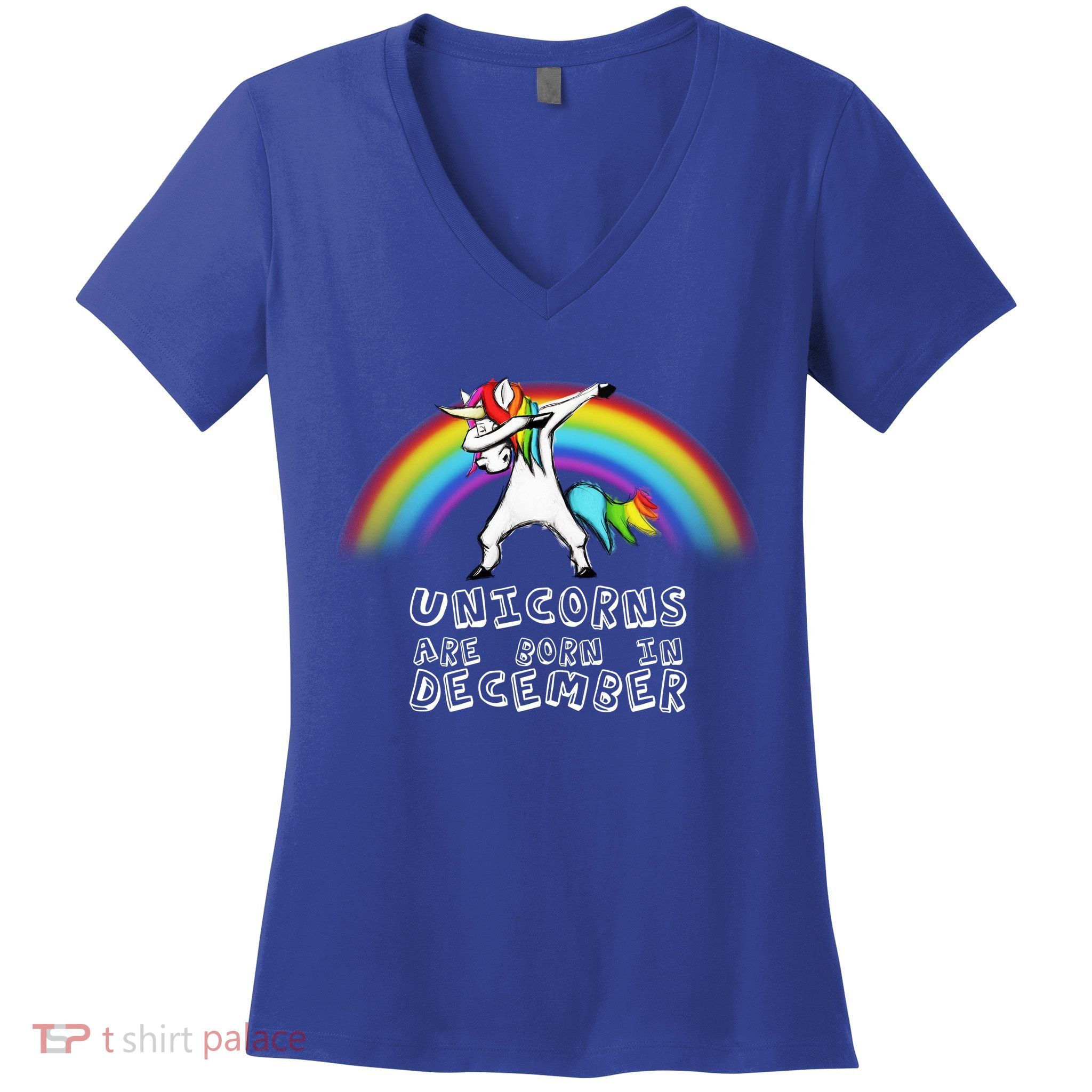 Unicorns Are Born In December Women's V-Neck T-Shirt