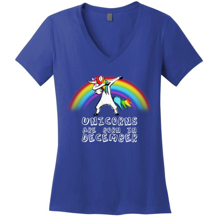 Unicorns Are Born In December Women's V-Neck T-Shirt