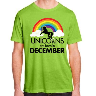 Unicorns Are Born In December Rainbow Retro Adult ChromaSoft Performance T-Shirt