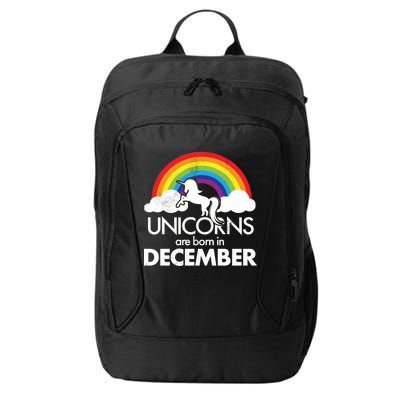 Unicorns Are Born In December Rainbow Retro City Backpack