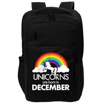 Unicorns Are Born In December Rainbow Retro Impact Tech Backpack