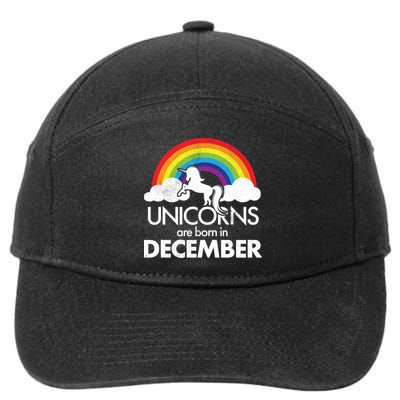Unicorns Are Born In December Rainbow Retro 7-Panel Snapback Hat