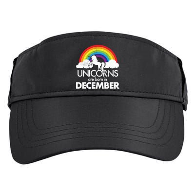 Unicorns Are Born In December Rainbow Retro Adult Drive Performance Visor