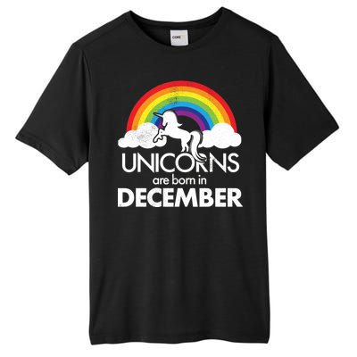 Unicorns Are Born In December Rainbow Retro Tall Fusion ChromaSoft Performance T-Shirt