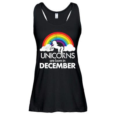 Unicorns Are Born In December Rainbow Retro Ladies Essential Flowy Tank